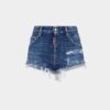 Pantalones cortos de camionero con lavado medio Pantalones cortos de camionero con lavado medio