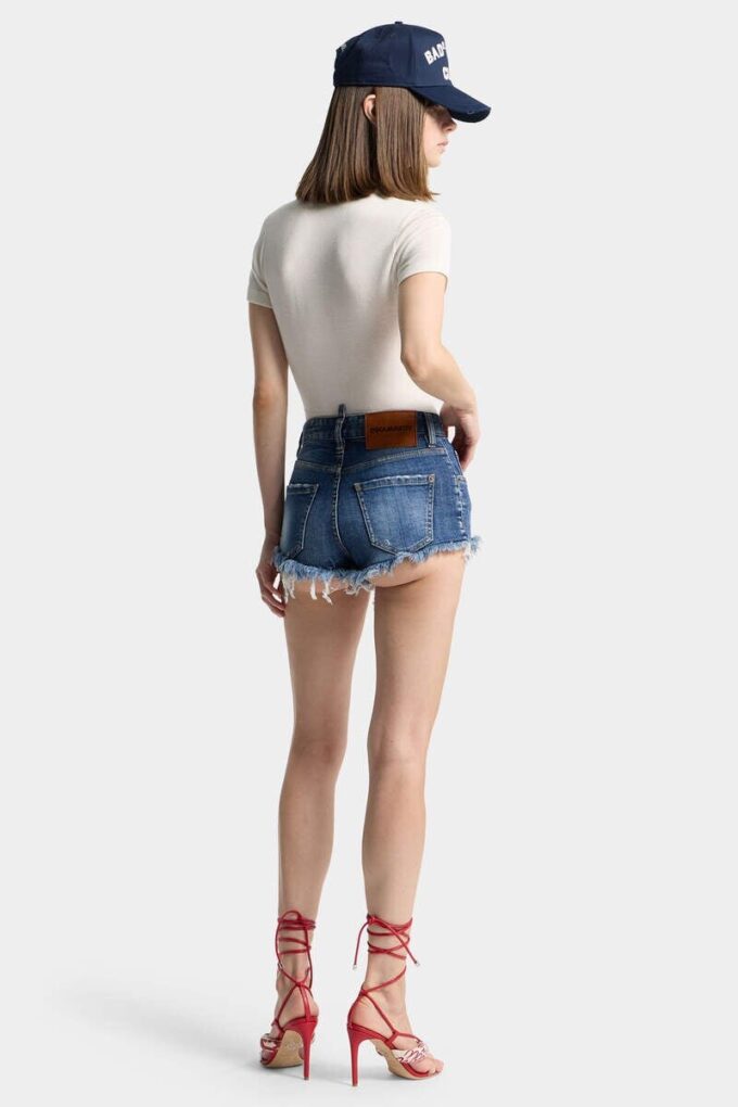 Pantalones cortos de camionero con lavado medio Pantalones cortos de camionero con lavado medio