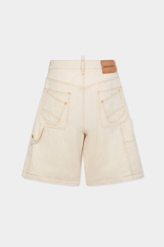 Pantalones Cortos de carpintero con lavado crudo
