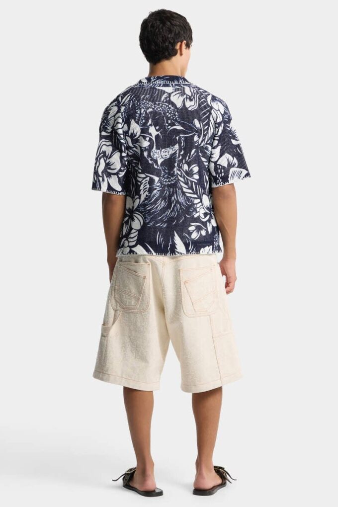 Pantalones Cortos de carpintero con lavado crudo Pantalones Cortos de carpintero con lavado crudo