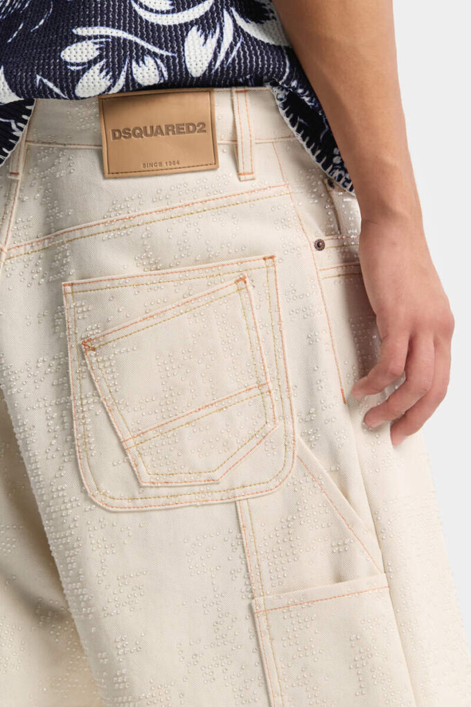 Pantalones Cortos de carpintero con lavado crudo Pantalones Cortos de carpintero con lavado crudo