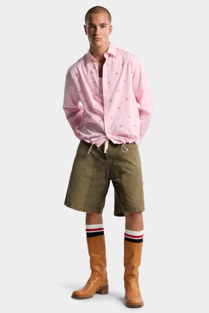 Pantalones Cortos de carpintero teñidos en prenda Pantalones Cortos de carpintero teñidos en prenda