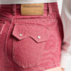 Pantalones cortos de cintura alta de denim Oxford Pantalones cortos de cintura alta de denim Oxford