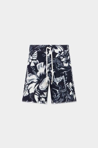 Pantalones Cortos de punto con estampado de flores danzantes Pantalones Cortos de punto con estampado de flores danzantes