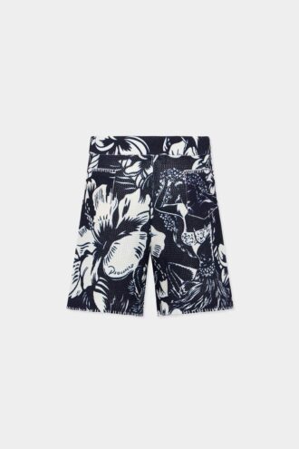 Pantalones Cortos de punto con estampado de flores danzantes Pantalones Cortos de punto con estampado de flores danzantes