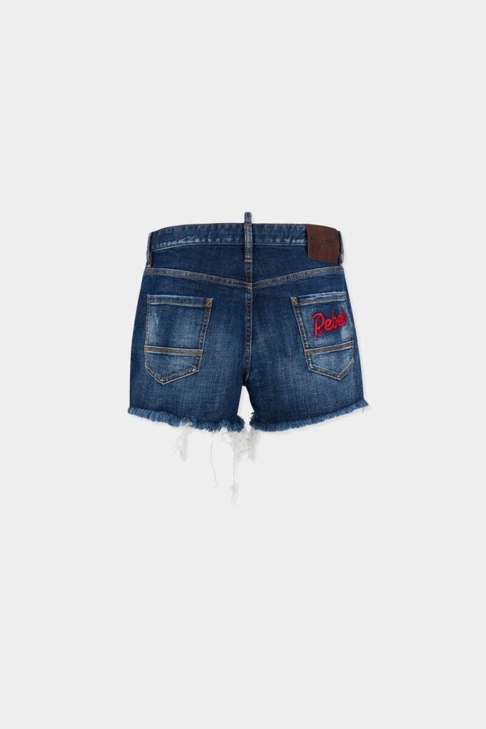 Pantalones Cortos Dsquared2 Rebels de lavado oscuro Pantalones Cortos Dsquared2 Rebels de lavado oscuro