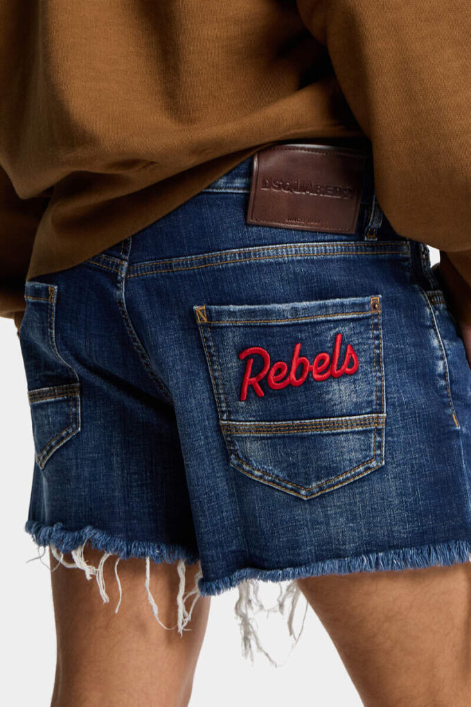 Pantalones Cortos Dsquared2 Rebels de lavado oscuro Pantalones Cortos Dsquared2 Rebels de lavado oscuro