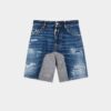Pantalones Cortos híbridos con lavado rasgado medio Pantalones Cortos híbridos con lavado rasgado medio