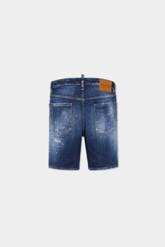 Pantalones Cortos marinos con lavado de lunares rojos medianos