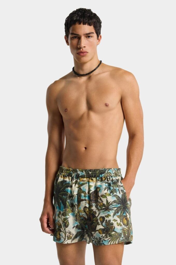 Pantalones Cortos sin cremallera con estampado de monos Pantalones Cortos sin cremallera con estampado de monos