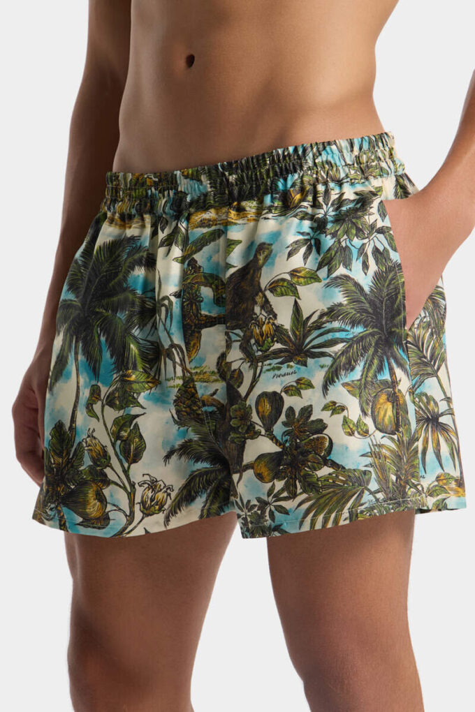 Pantalones Cortos sin cremallera con estampado de monos Pantalones Cortos sin cremallera con estampado de monos