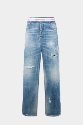 Pantalones jogger de denim lavado claro
