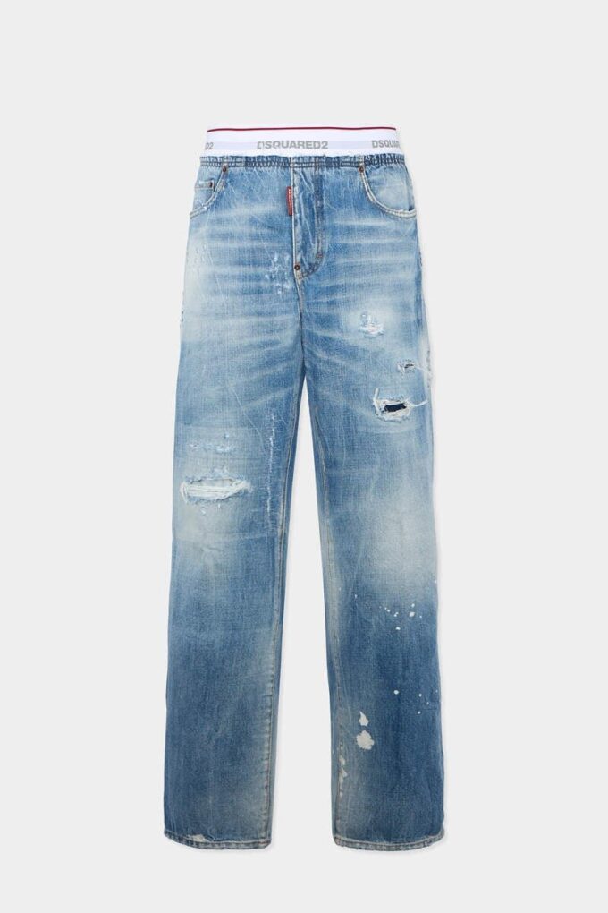 Pantalones jogger de denim lavado claro Pantalones jogger de denim lavado claro