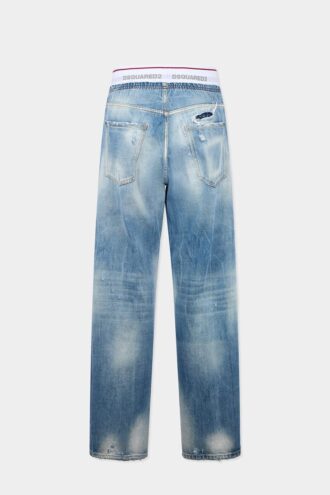 Pantalones jogger de denim lavado claro