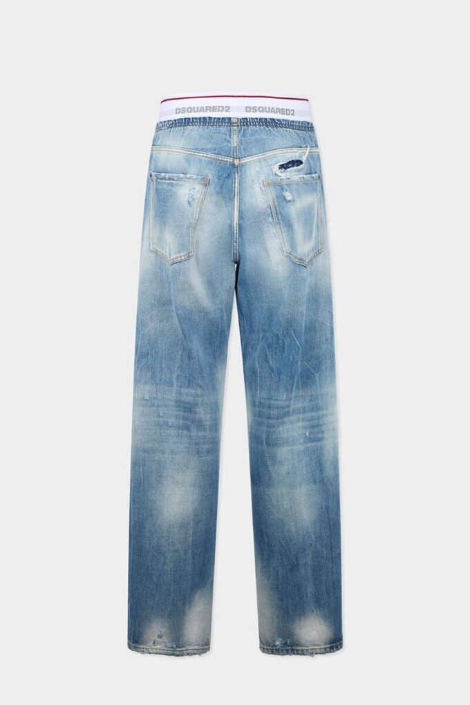 Pantalones jogger de denim lavado claro Pantalones jogger de denim lavado claro