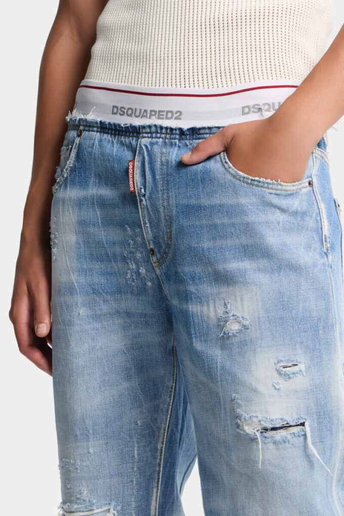 Pantalones jogger de denim lavado claro Pantalones jogger de denim lavado claro