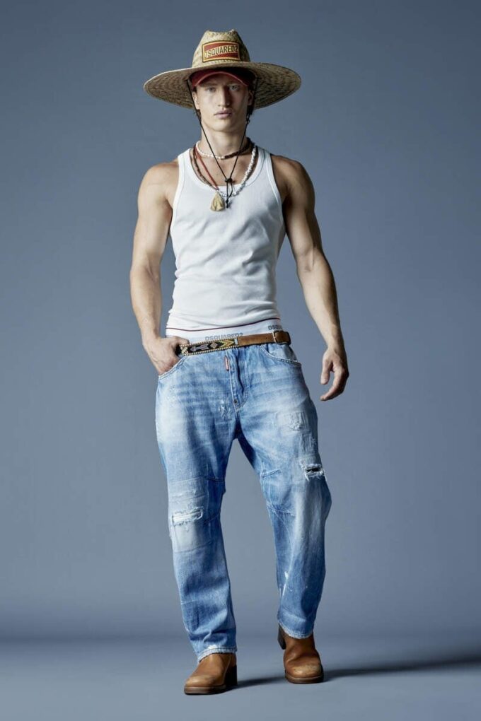 Pantalones jogger de denim lavado claro Pantalones jogger de denim lavado claro