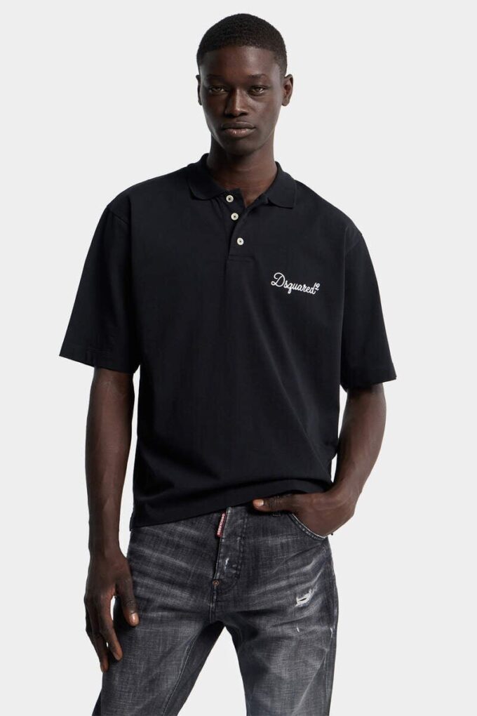 Polo con corte de tenis característico de Dsquared2 Polo con corte de tenis característico de Dsquared2