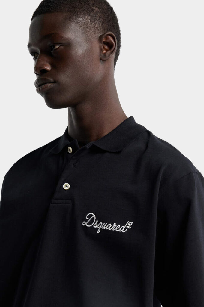 Polo con corte de tenis característico de Dsquared2 Polo con corte de tenis característico de Dsquared2