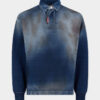 Polo de manga larga de punto con efecto denim