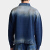 Polo de manga larga de punto con efecto denim