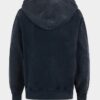 Sudadera con capucha de corte largo y ajustado con lavado rock
