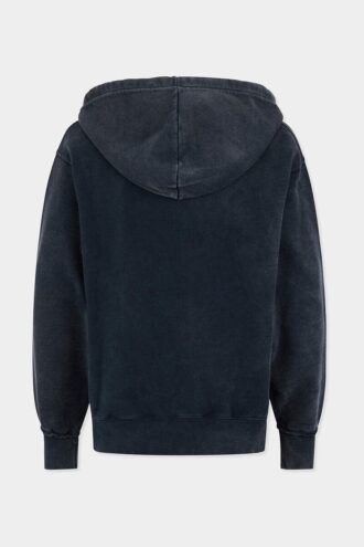 Sudadera con capucha de corte largo y ajustado con lavado rock