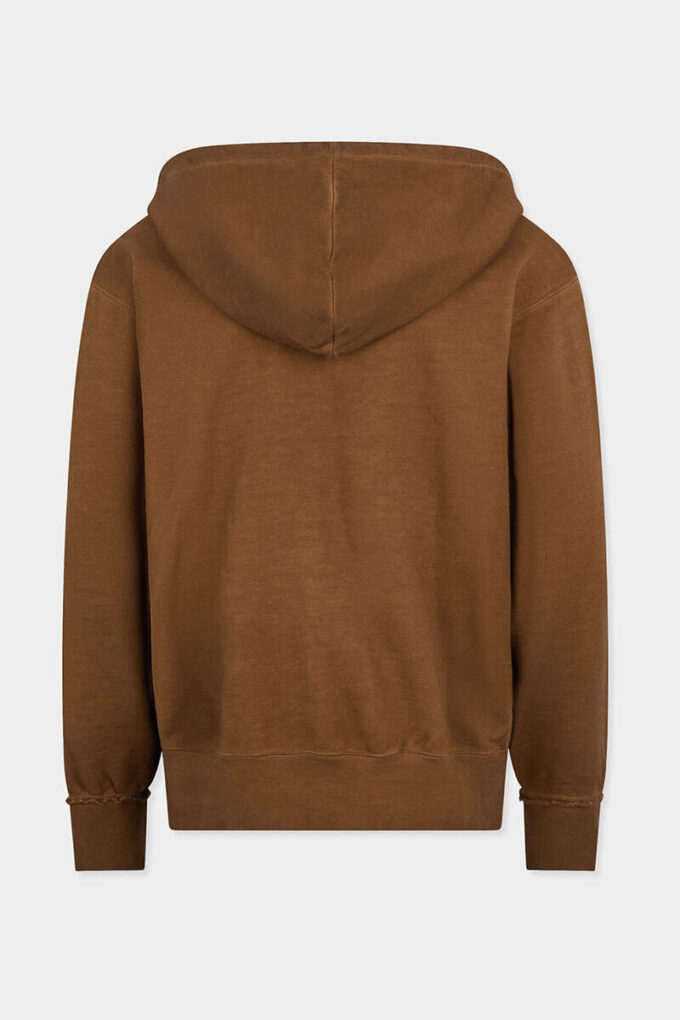 Sudadera con capucha de corte largo y ajustado, teñida al estilo vintage