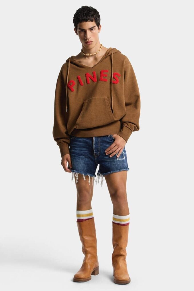 Sudadera con capucha de corte largo y ajustado, teñida al estilo vintage