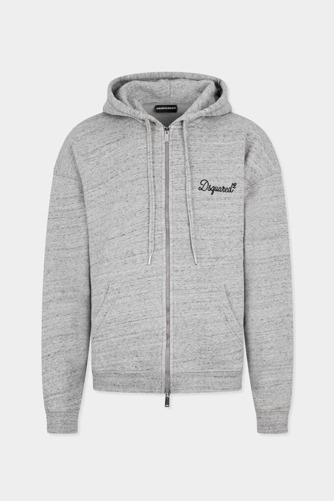 Sudadera con capucha y cremallera de corte holgado, característica de Dsquared2 Sudadera con capucha y cremallera de corte holgado, característica de Dsquared2