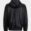 Sudadera con capucha y cremallera de imitación de cuero Sudadera con capucha y cremallera de imitación de cuero