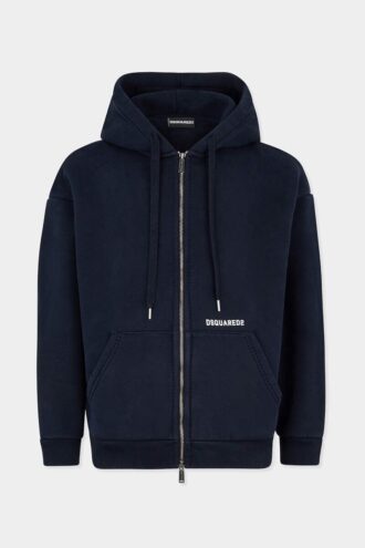 Sudadera con capucha y cremallera Dsquared2 Logo, corte boyfriend Sudadera con capucha y cremallera Dsquared2 Logo, corte boyfriend