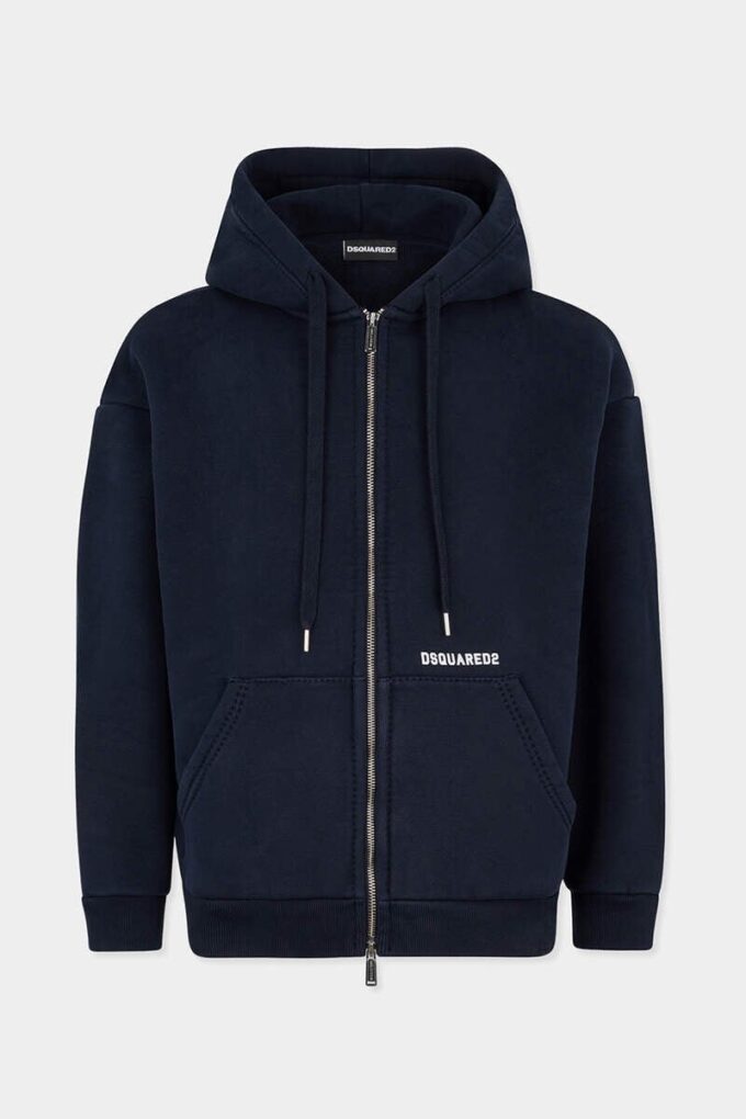 Sudadera con capucha y cremallera Dsquared2 Logo, corte boyfriend Sudadera con capucha y cremallera Dsquared2 Logo, corte boyfriend