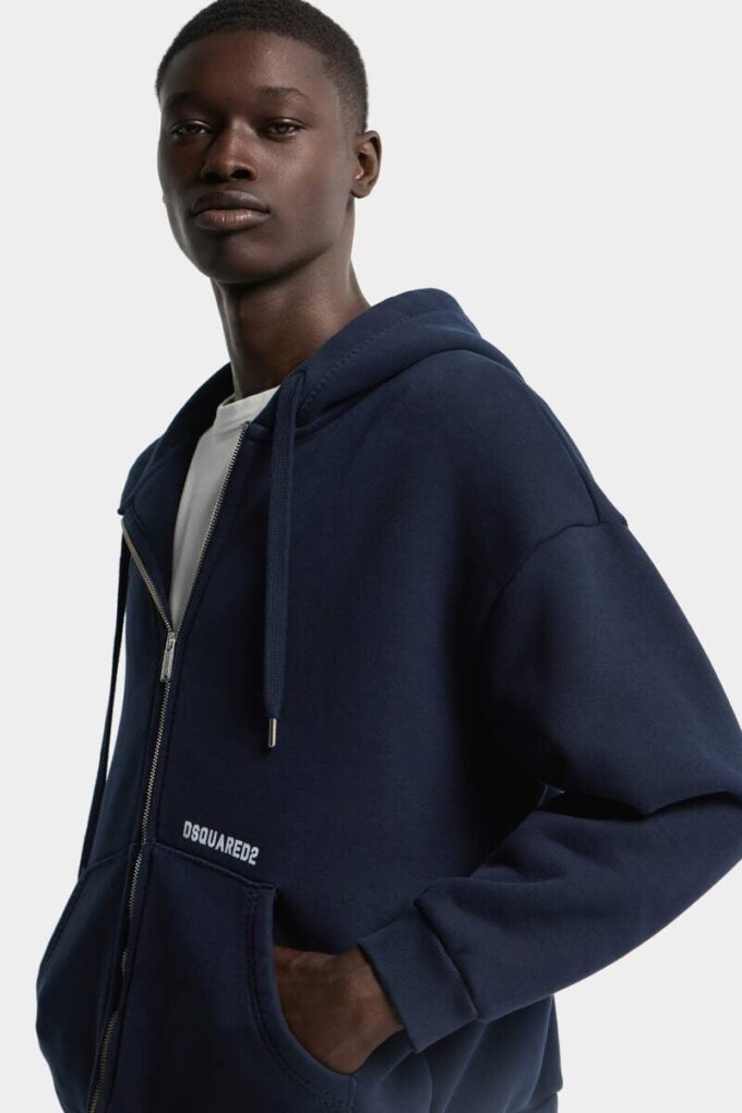 Sudadera con capucha y cremallera Dsquared2 Logo, corte boyfriend Sudadera con capucha y cremallera Dsquared2 Logo, corte boyfriend