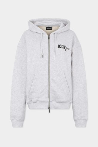 Sudadera con capucha y cremallera Iconique de corte boyfriend