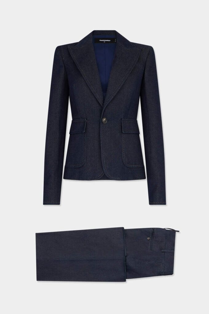 Traje de denim lavado índigo Traje de denim lavado índigo
