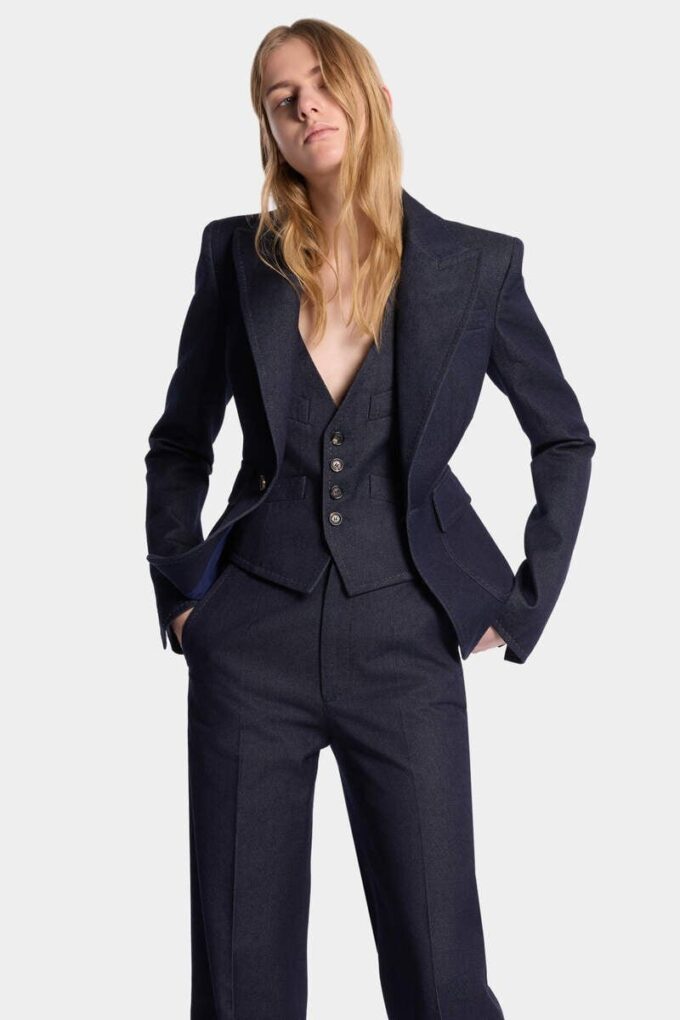 Traje de denim lavado índigo Traje de denim lavado índigo