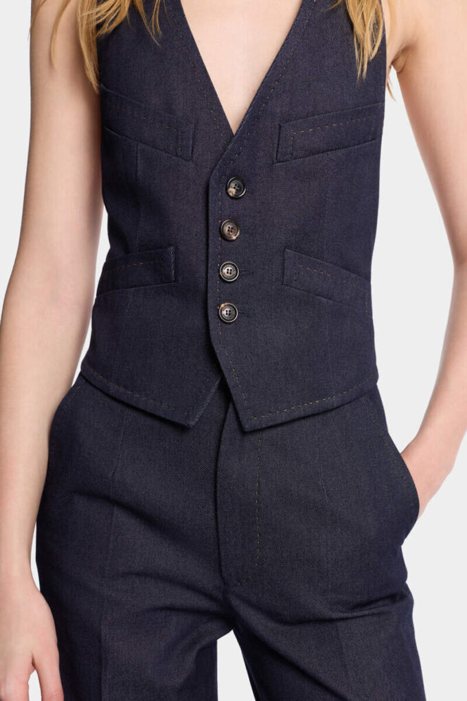 Traje de denim lavado índigo Traje de denim lavado índigo