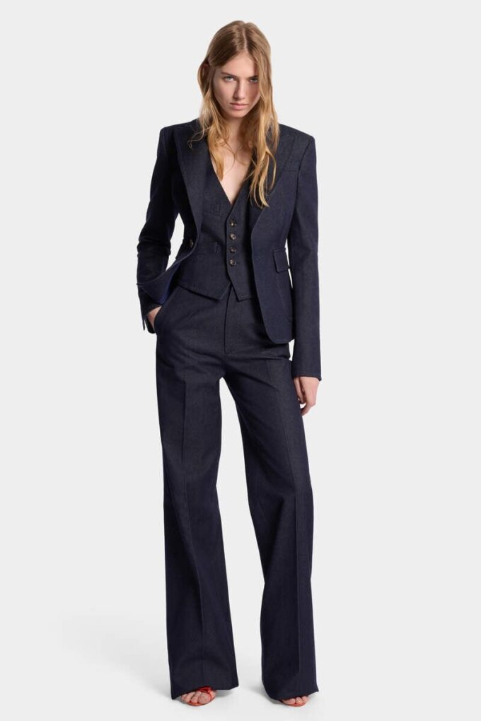 Traje de denim lavado índigo Traje de denim lavado índigo