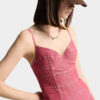 Vestido con volantes de denim Oxford