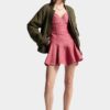 Vestido con volantes de denim Oxford