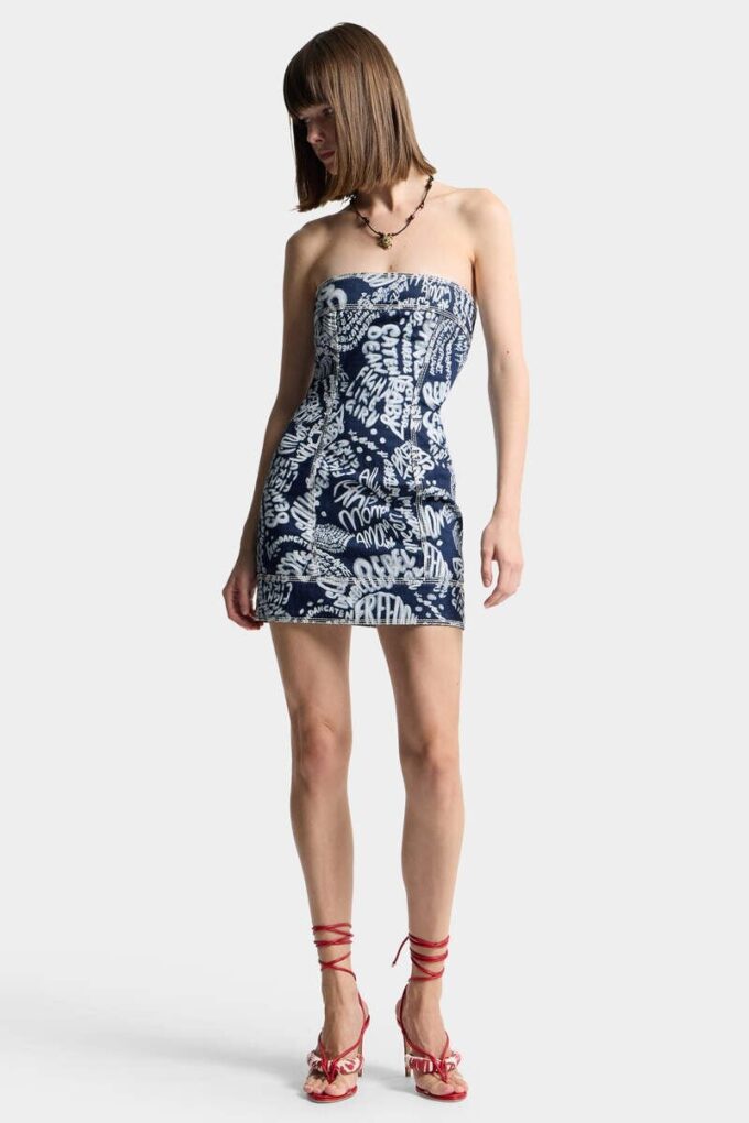 Vestido vaquero Rebel Hibiscus de lavado oscuro Vestido vaquero Rebel Hibiscus de lavado oscuro