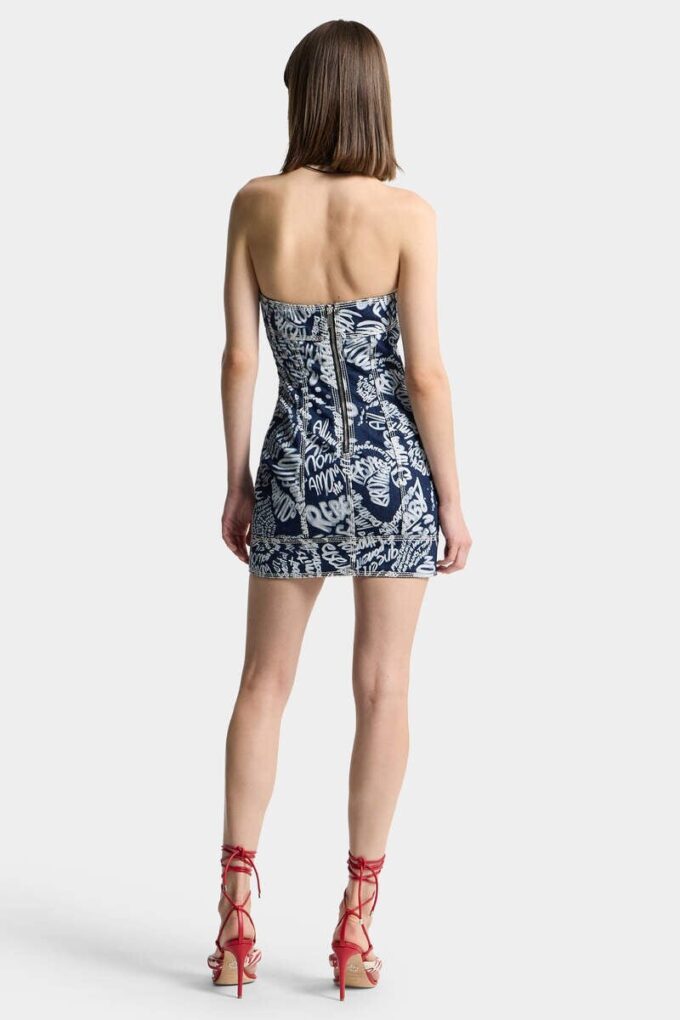 Vestido vaquero Rebel Hibiscus de lavado oscuro Vestido vaquero Rebel Hibiscus de lavado oscuro