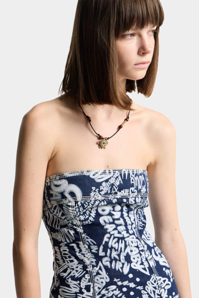 Vestido vaquero Rebel Hibiscus de lavado oscuro Vestido vaquero Rebel Hibiscus de lavado oscuro